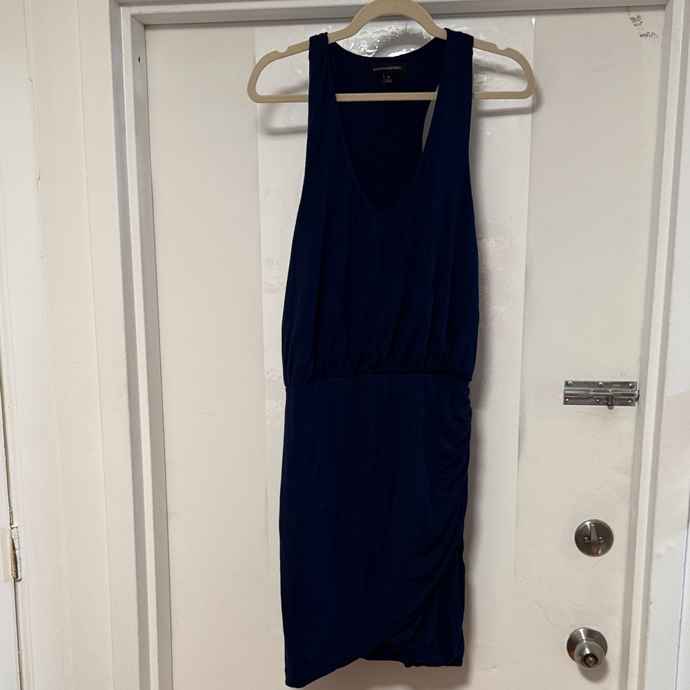 Banana Republic Navy Blue Jersey Dress, Racerback